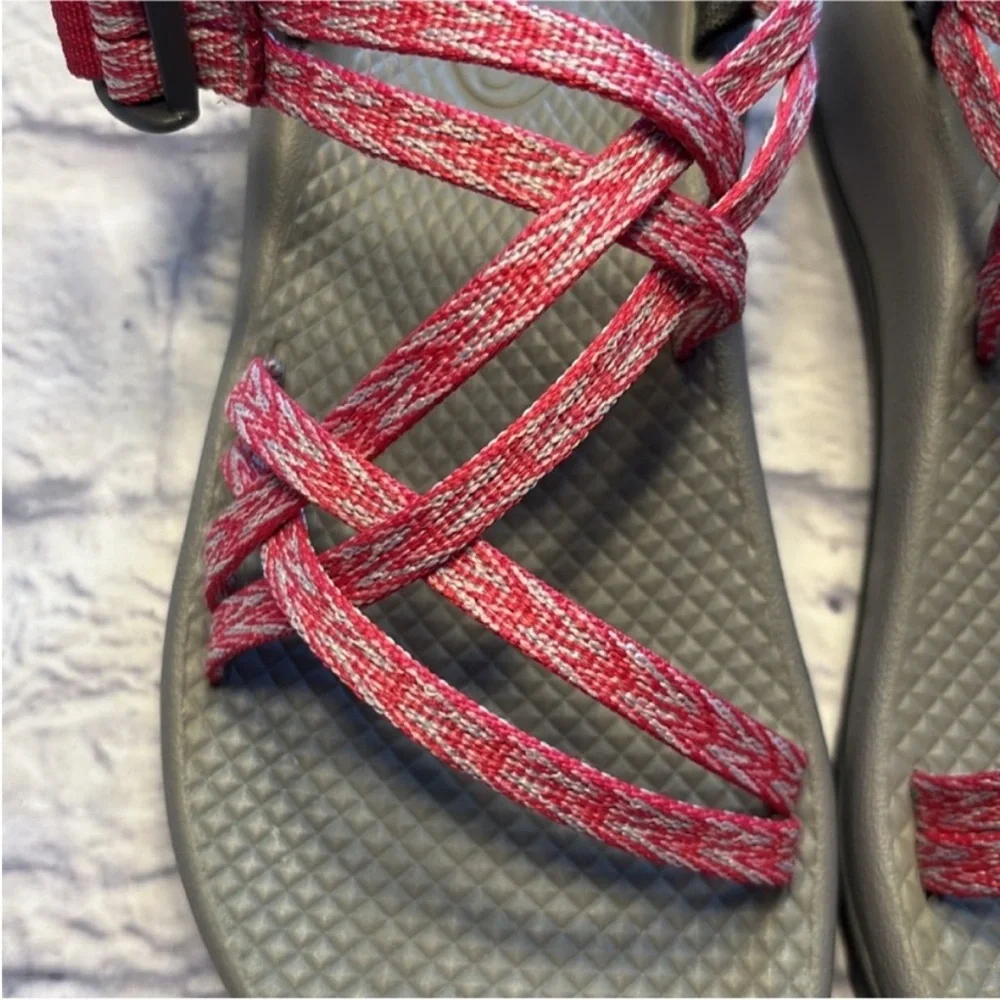 Chaco Girls ZX/1 Ecotread Sport Sandals Pink and Gray Like New Kids Size 3